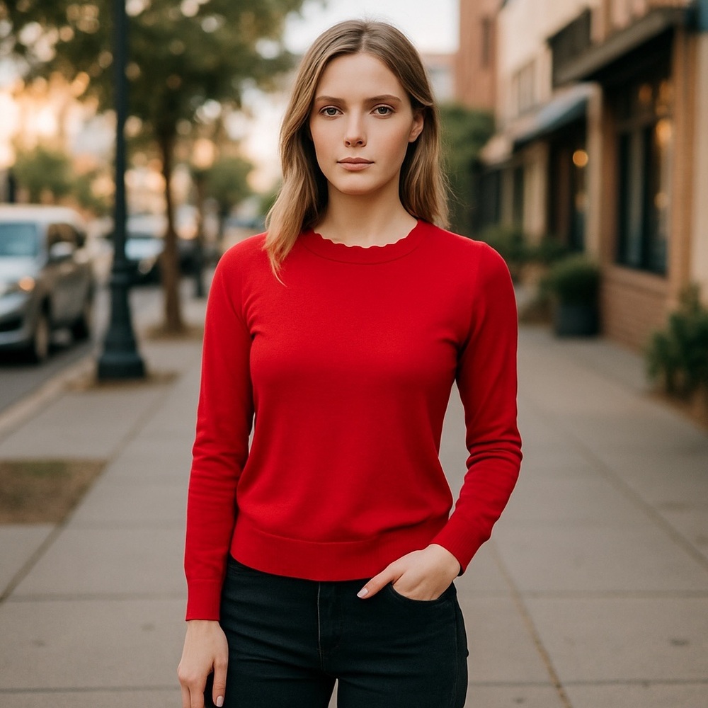 New With Tags Banana Republic Red Crew Neck Sweater